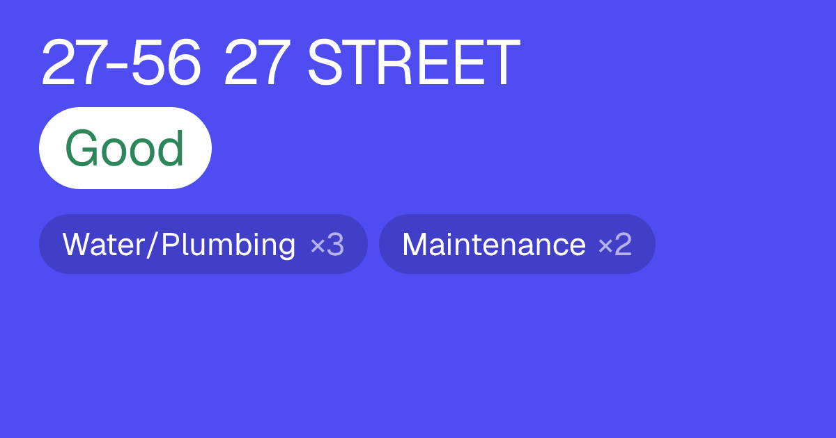 27-56 27 STREET — Complaints & Violations | The Flag Check