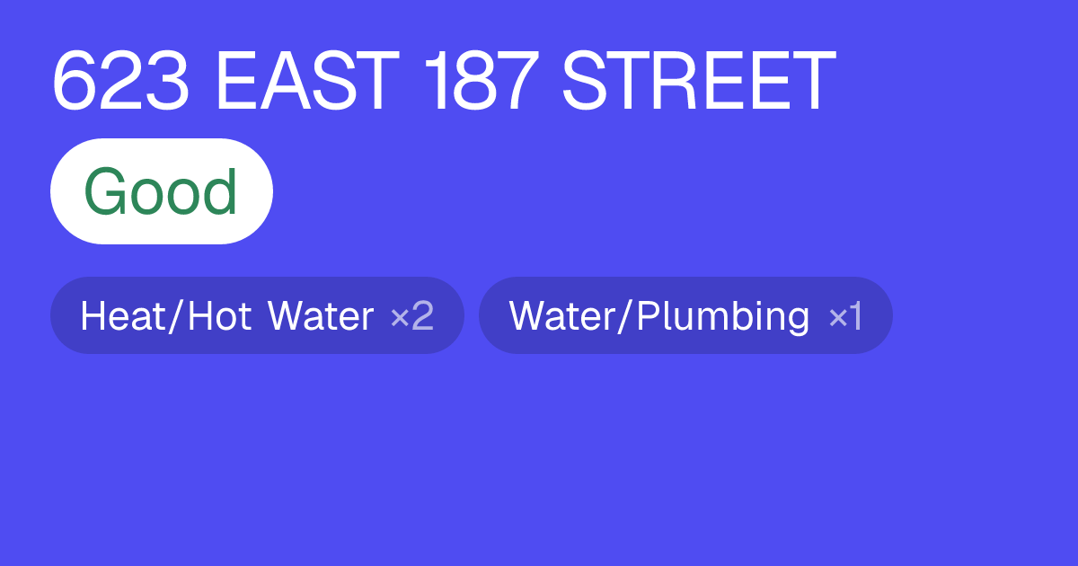 623 EAST 187 STREET — Complaints & Violations | The Flag Check
